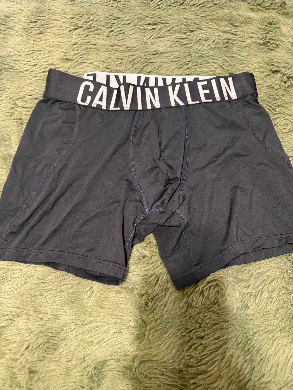 Calvin Klein Navy Boxer Briefs with Logo Waistband